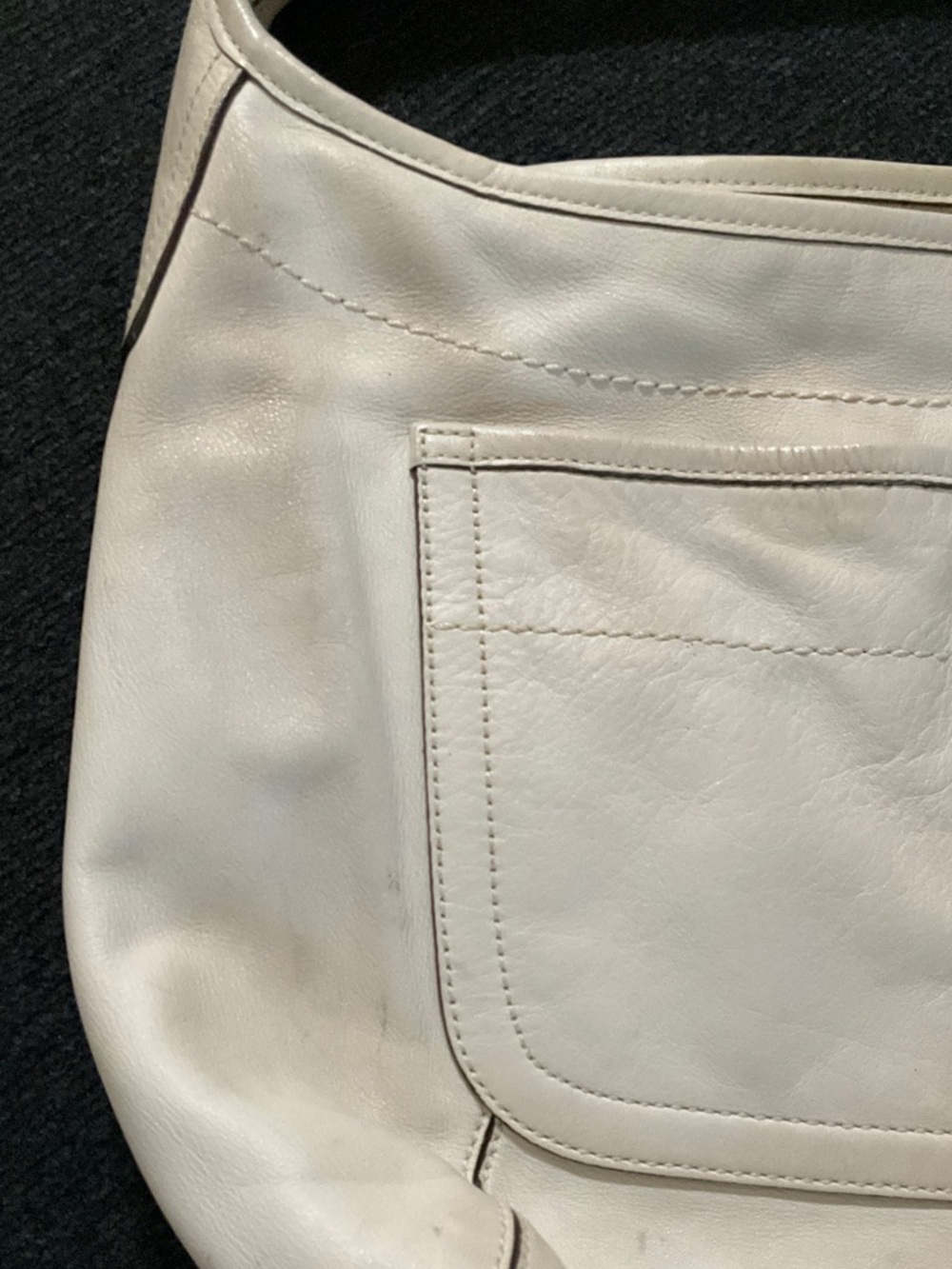 Coach Cream Leather Hobo with Gold Turn-Lock - Picture 14 of 16